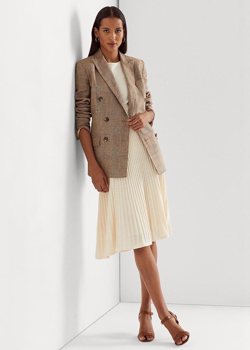 Spódnica Lauren Damska Białe Linen-Cotton Knit 237851-SUE